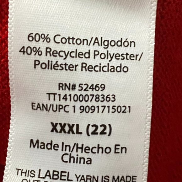 Time and Tru long sleeve red crew neck sweater w/hearts, size XXXL - Picture 11 of 12